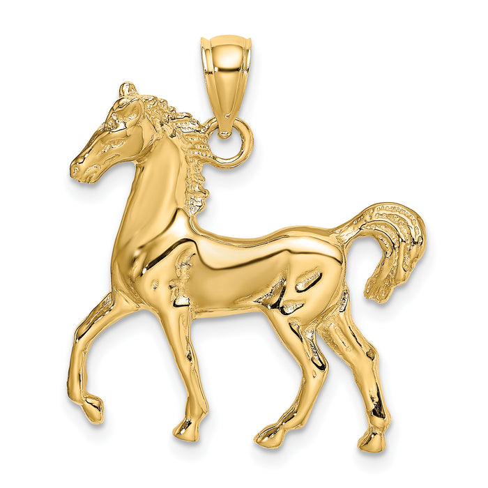 14K Polished Horse Charm-K6508