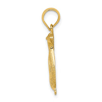 14K 2-D Polished and Textured Penguin Charm-K6509