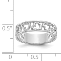 14k White Gold Heart Ring-K651