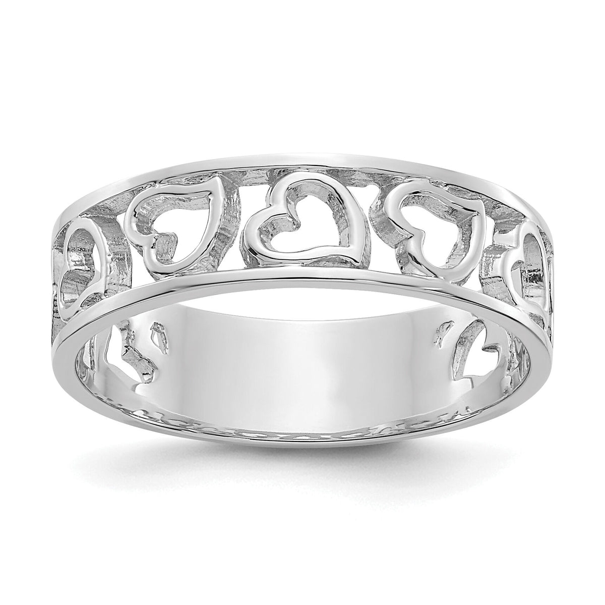 14k White Gold Heart Ring-K651