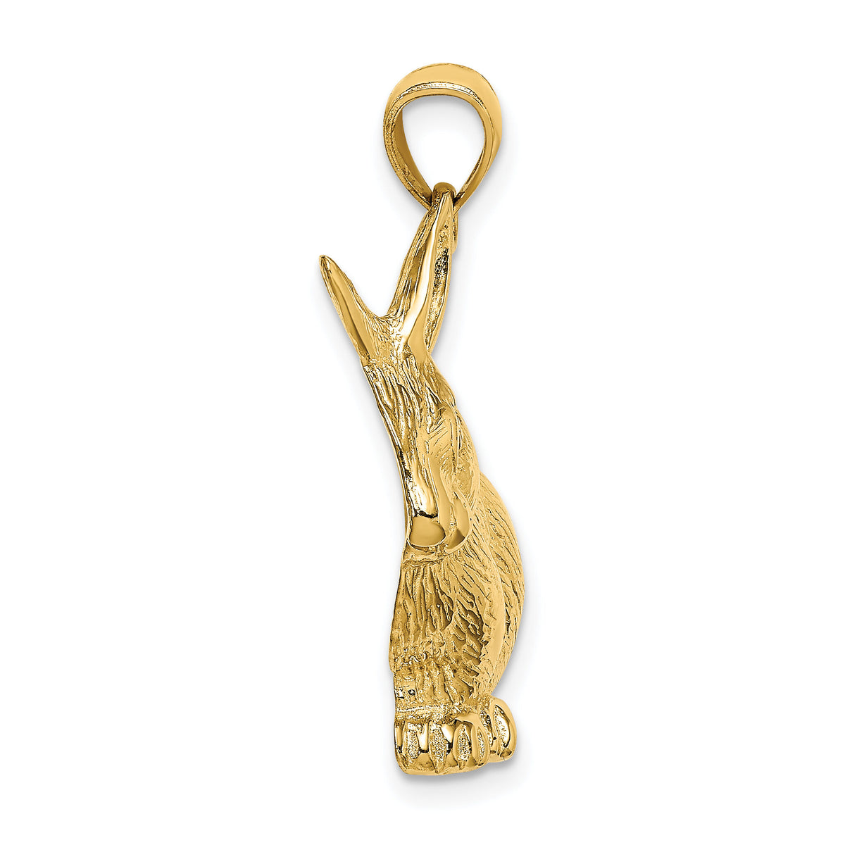 14K Textured Sitting Rabbit Charm-K6510