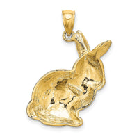 14K Textured Sitting Rabbit Charm-K6510