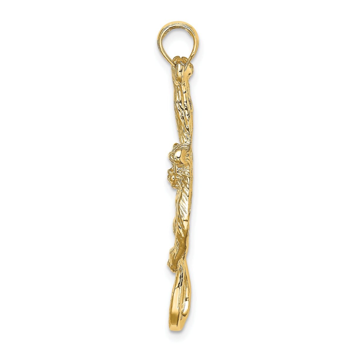 14K 2-D Textured Hanging Monkey Charm-K6511