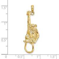 14K 2-D Textured Hanging Monkey Charm-K6511