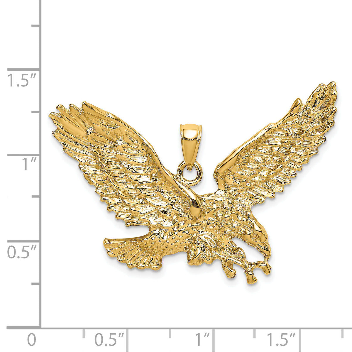14K Eagle w/Beak Touching Claws Charm-K6514