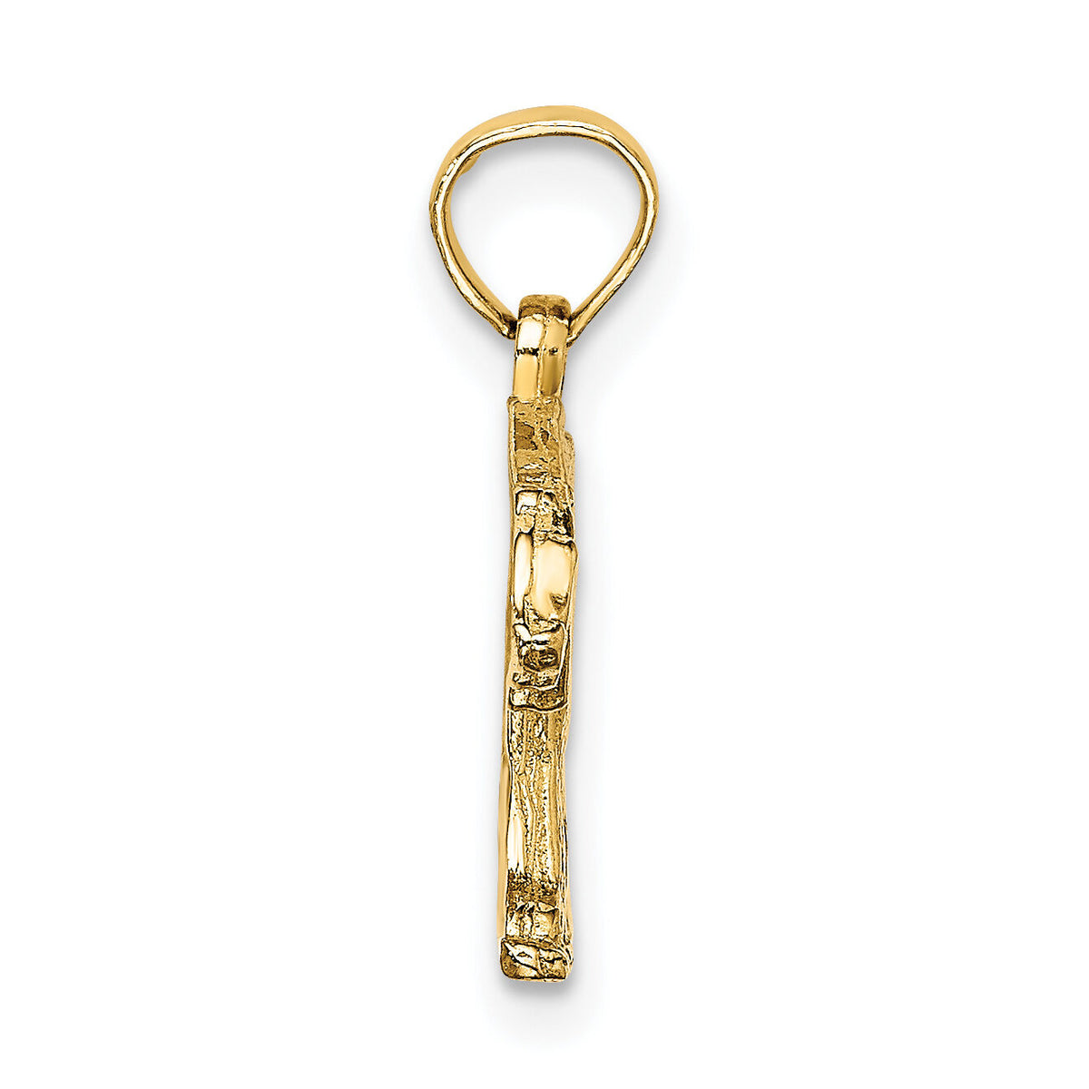 14K Textured Bear Charm-K6515