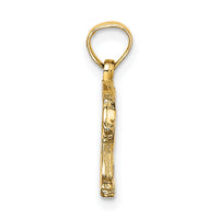 14K Textured Bear Charm-K6515