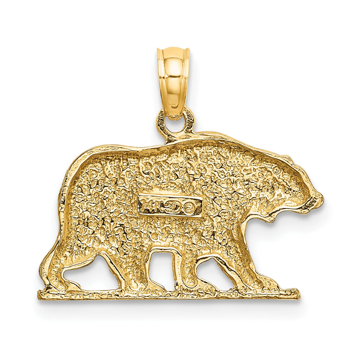 14K Textured Bear Charm-K6515