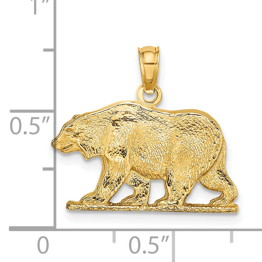 14K Textured Bear Charm-K6515