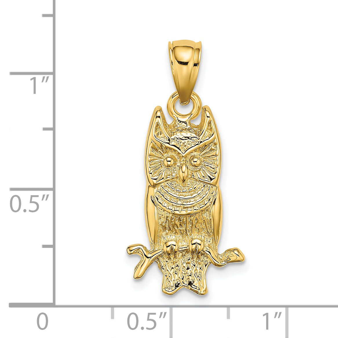14K Textured Owl Charm-K6516