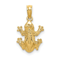 14K 2-D Textured Top View Frog Charm-K6517