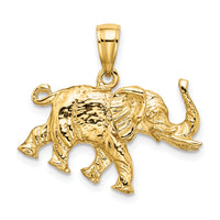 14K 3-D Elephant Profile w/ Tusk Charm-K6519
