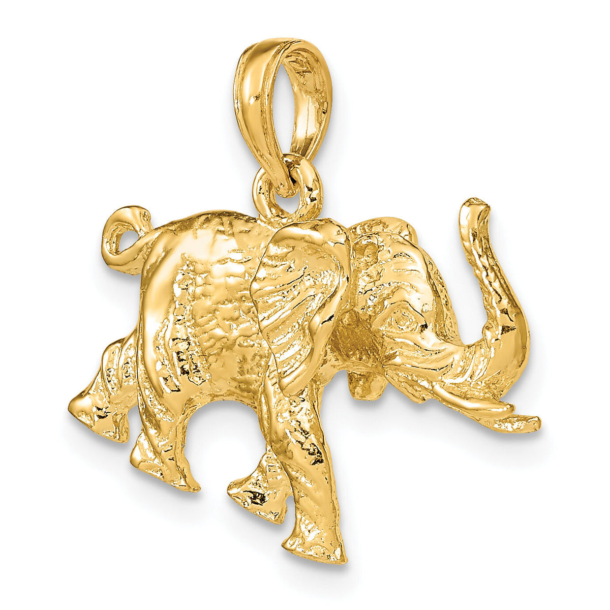 14K 3-D Elephant Profile w/ Tusk Charm-K6519