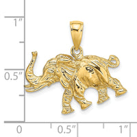 14K 3-D Elephant Profile w/ Tusk Charm-K6519
