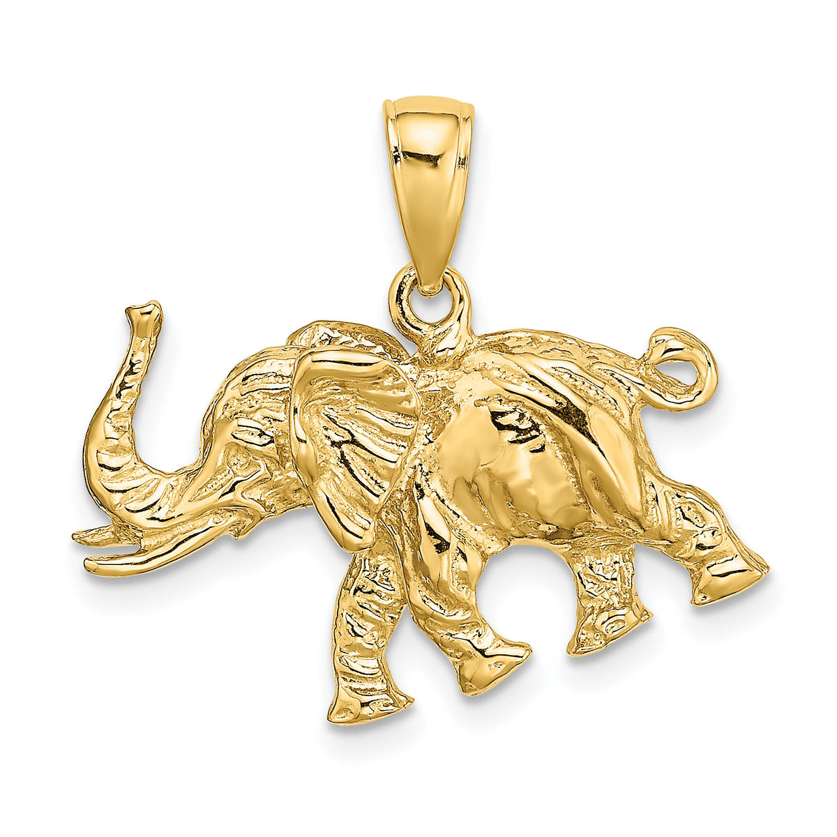 14K 3-D Elephant Profile w/ Tusk Charm-K6519