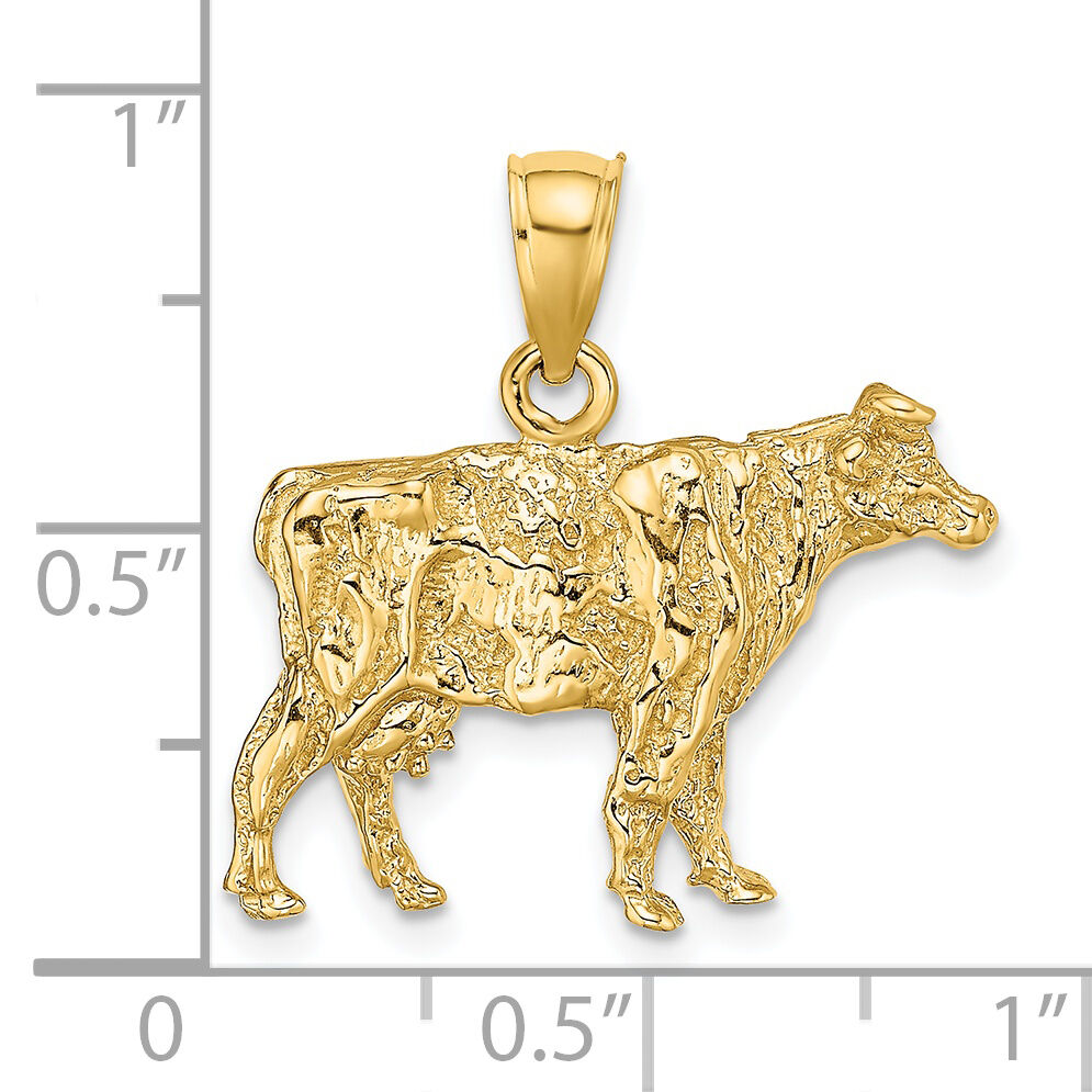14K 3-D Cow Charm-K6520