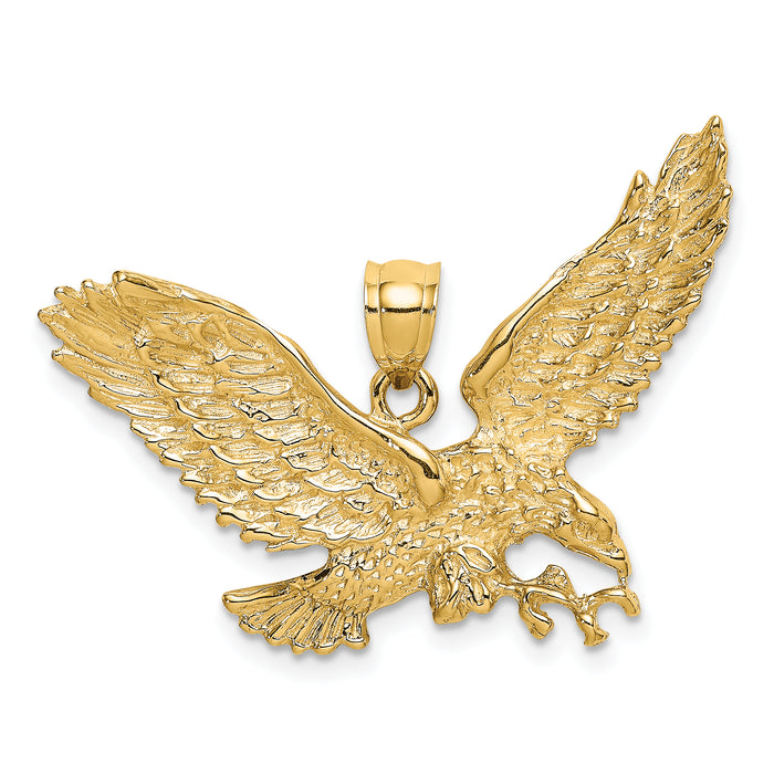 14K Eagle w/Beak Touching Claws Charm-K6526