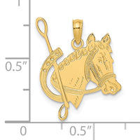 14K Textured Horse Head and Shoe Charm-K6527