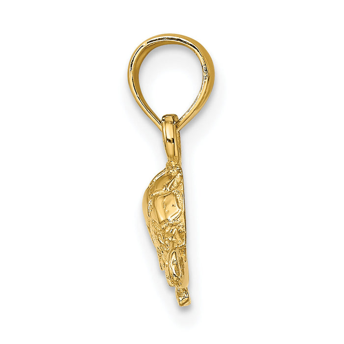 14K Polished and Engraved Mini Turtle Charm-K6529