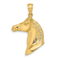 14K 3-D Polished Horse Head Charm-K6530
