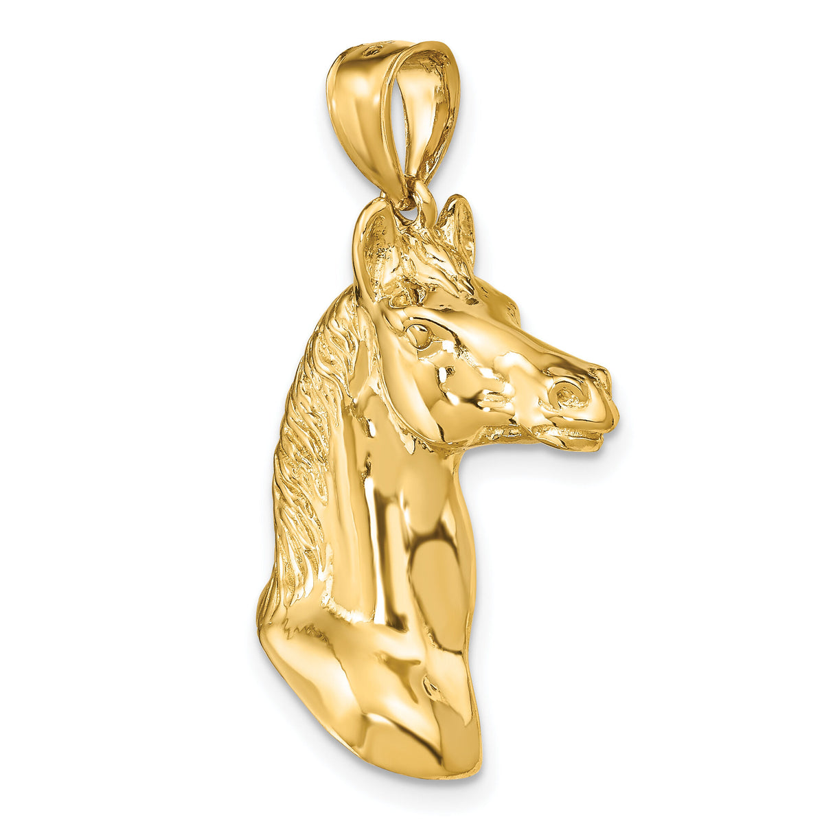 14K 3-D Polished Horse Head Charm-K6530