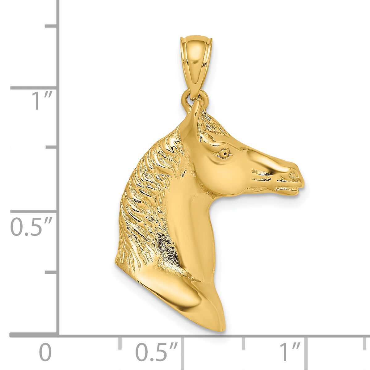 14K 3-D Polished Horse Head Charm-K6530
