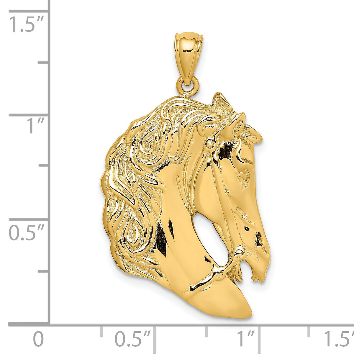 14K Horse Head w/Long Mane Charm-K6531
