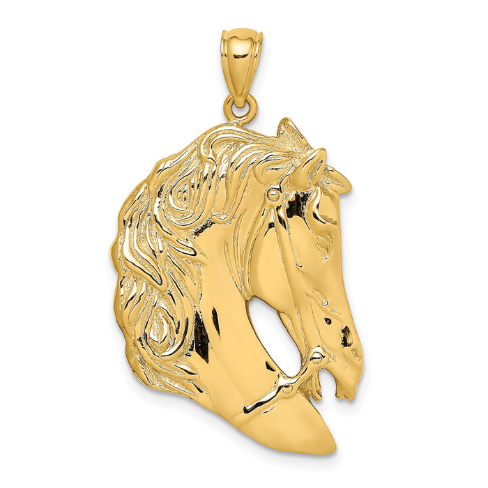 14K Horse Head w/Long Mane Charm-K6531