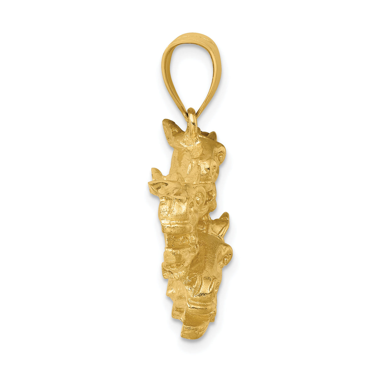 14K Triple Horse Head Charm-K6534