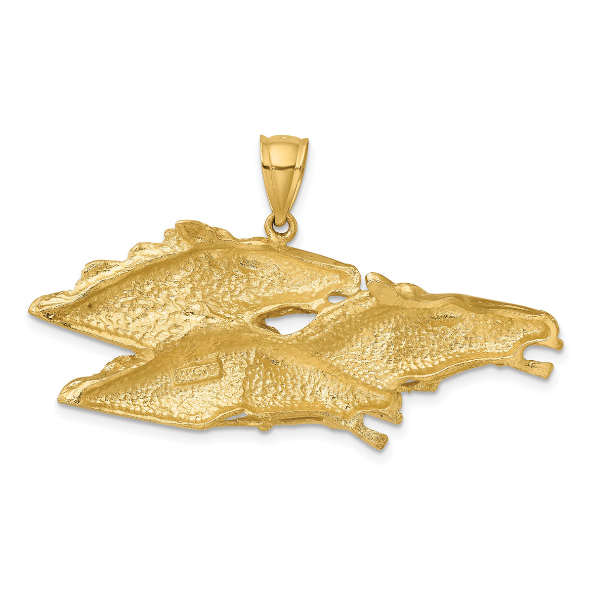 14K Triple Horse Head Charm-K6534