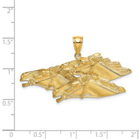 14K Triple Horse Head Charm-K6534