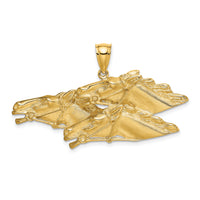 14K Triple Horse Head Charm-K6534