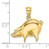 14K Polished Pig Charm-K6535