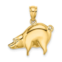 14K Polished Pig Charm-K6535