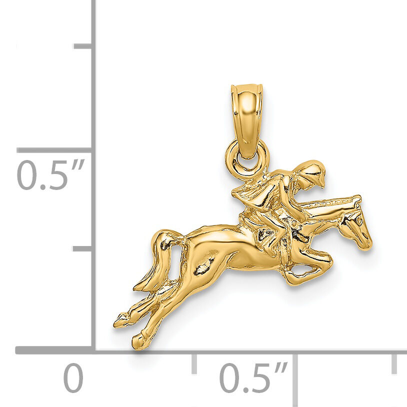 14K Jockey on Jumping Horse Charm-K6542
