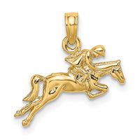 14K Jockey on Jumping Horse Charm-K6542