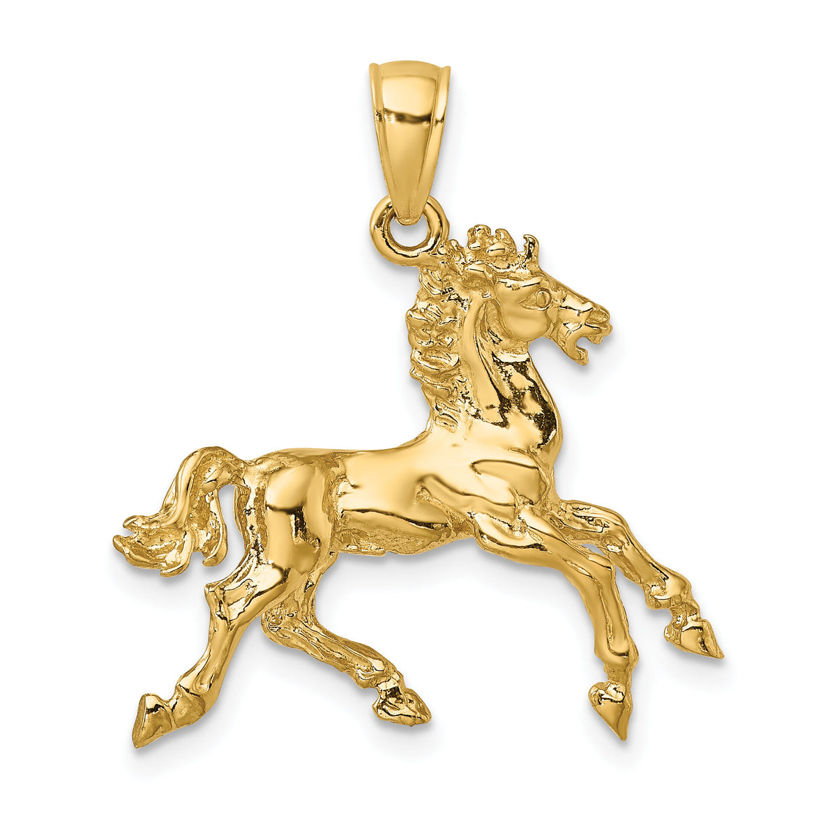 14K 3-D Horse Trotting Charm-K6547