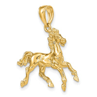 14K 3-D Horse Trotting Charm-K6547
