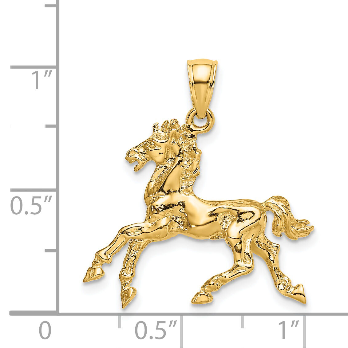 14K 3-D Horse Trotting Charm-K6547