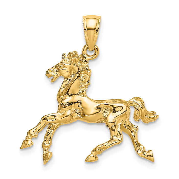 14K 3-D Horse Trotting Charm-K6547