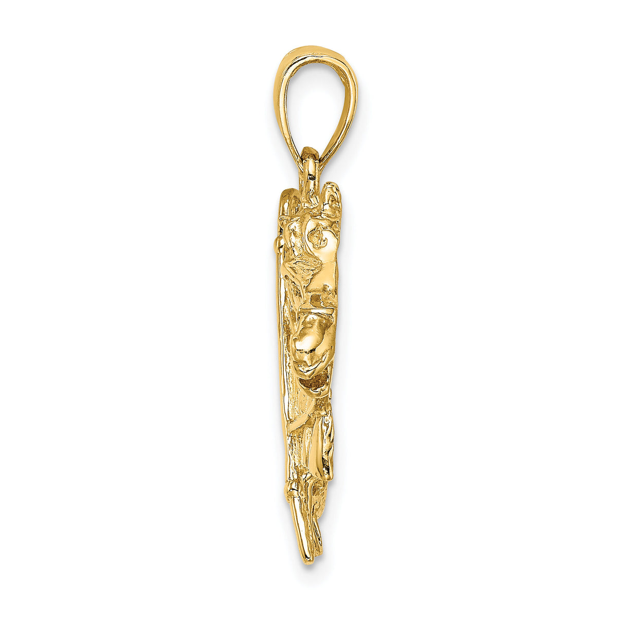 14K Horse Head w/ Shoe and Crop Charm-K6548