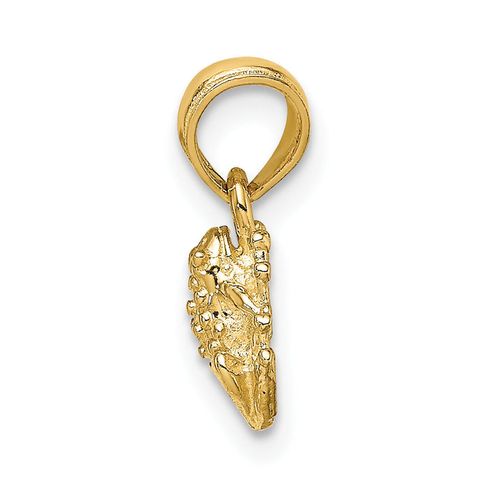 14K 2-D Textured Miniature Frog Charm-K6551