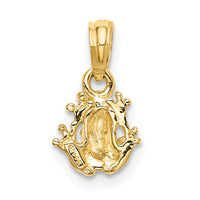 14K 2-D Textured Miniature Frog Charm-K6551