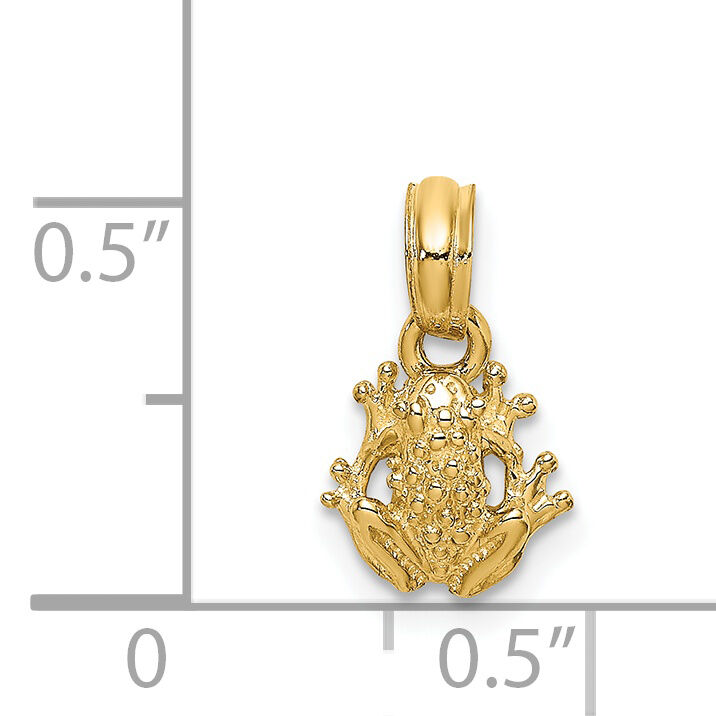 14K 2-D Textured Miniature Frog Charm-K6551