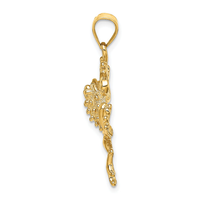 14K Frog w/ Textured Back Charm-K6561