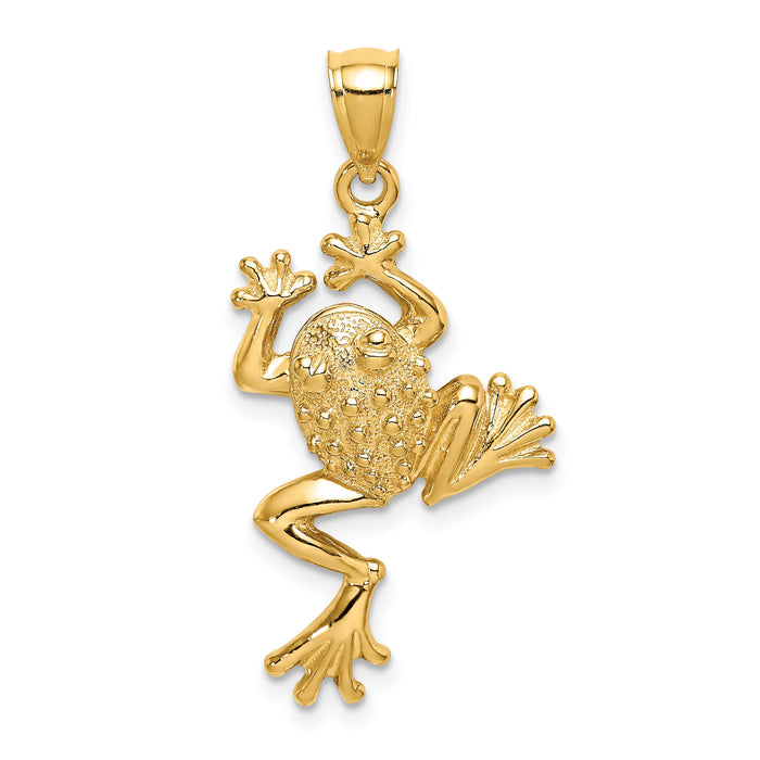 14K Frog w/ Textured Back Charm-K6561