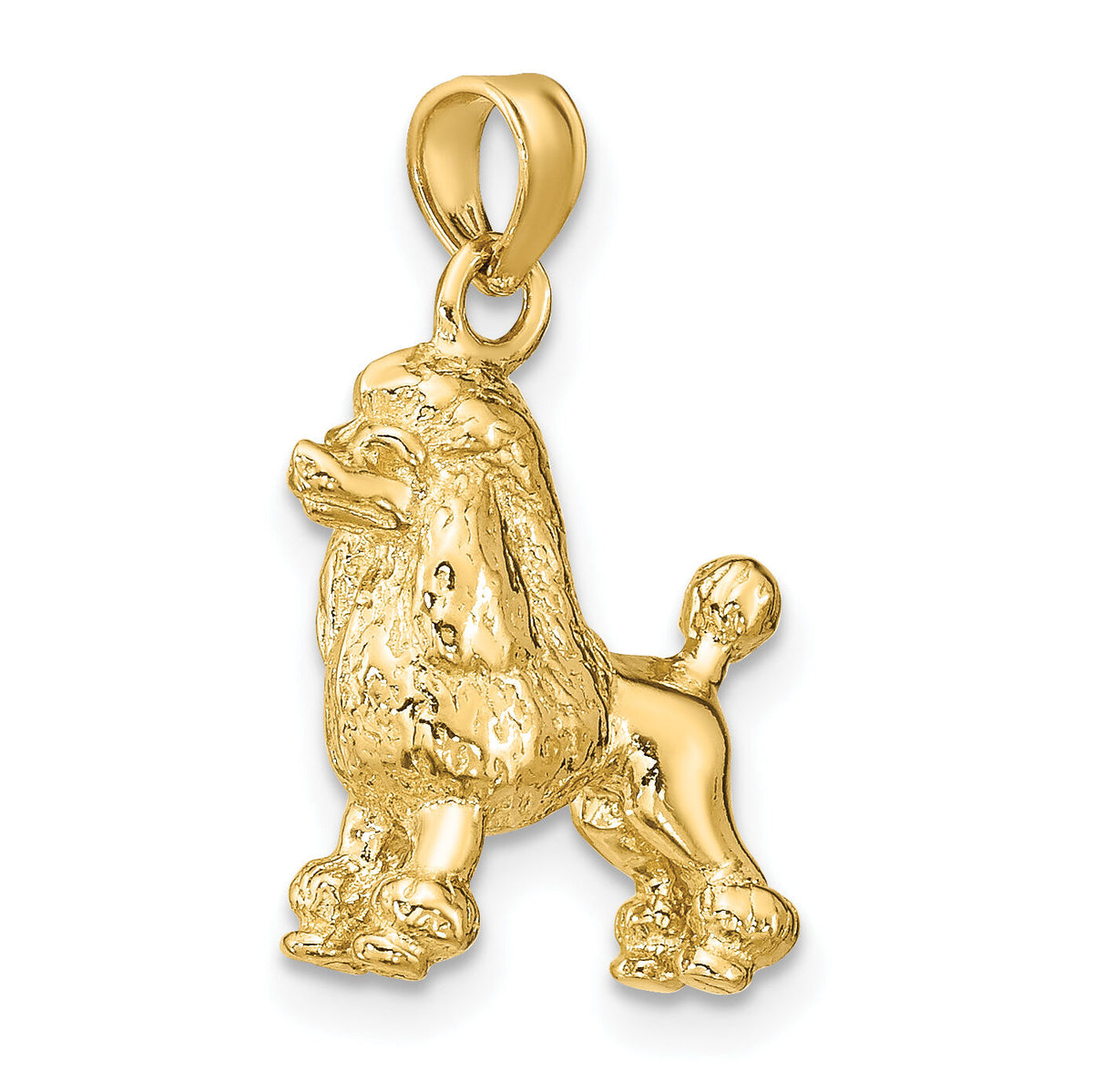 14K 3-D Poodle Dog Charm-K6562