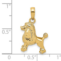 14K 3-D Poodle Dog Charm-K6562