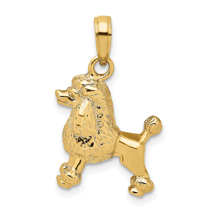 14K 3-D Poodle Dog Charm-K6562