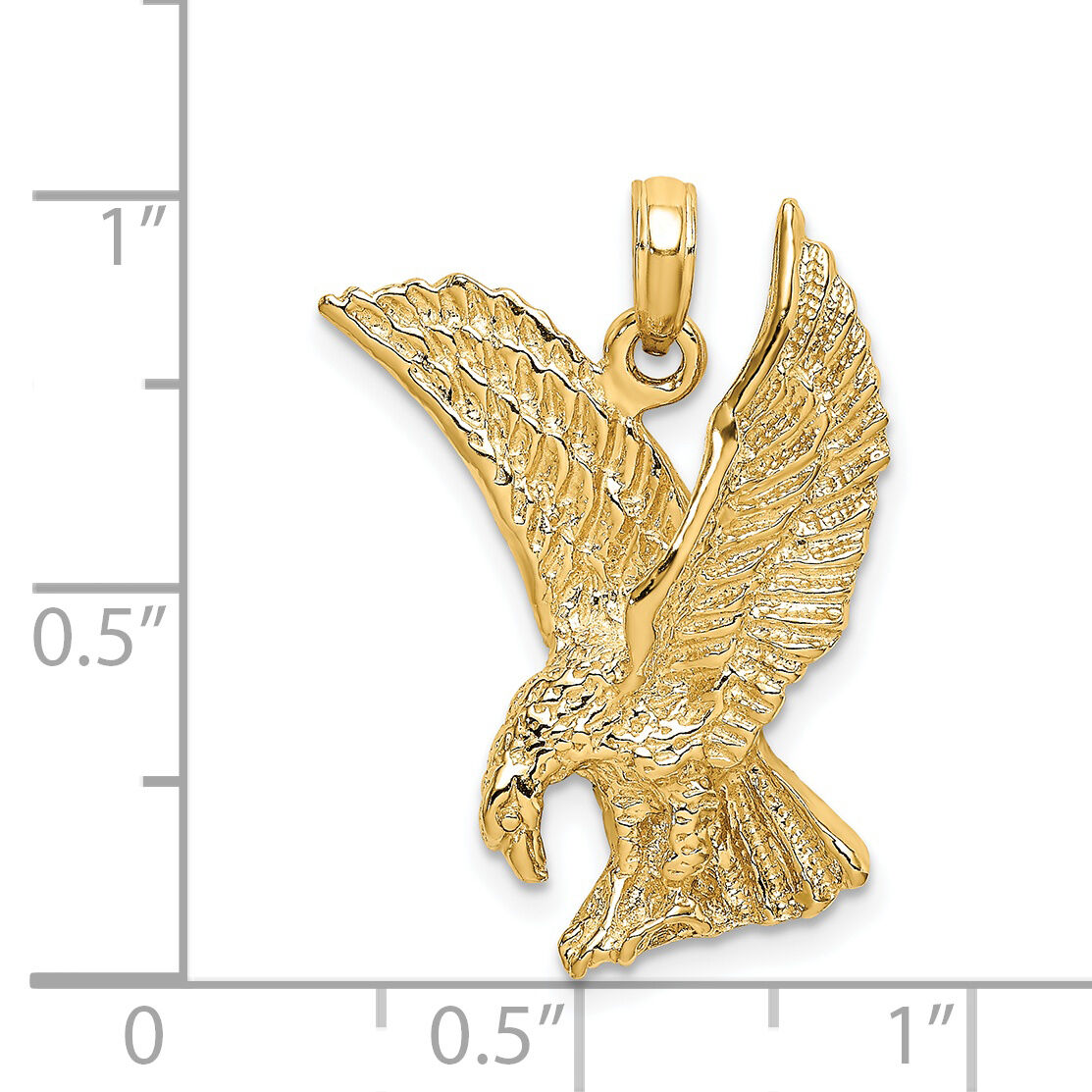 14K Eagle Landing w/Wings Up Charm-K6563